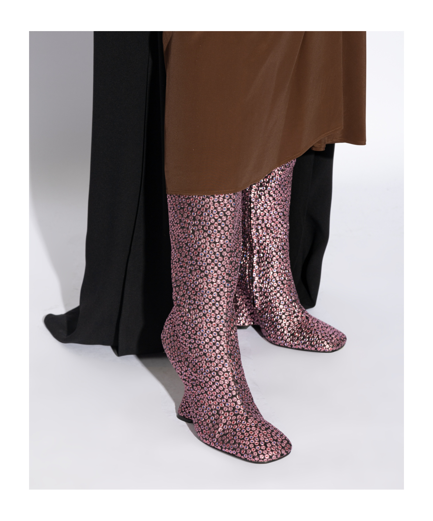 Dries Van Noten Square-toed Boots In Pink