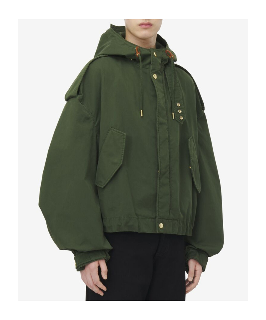 Alexander Mcqueen Cotton Hooded Jacket In Black