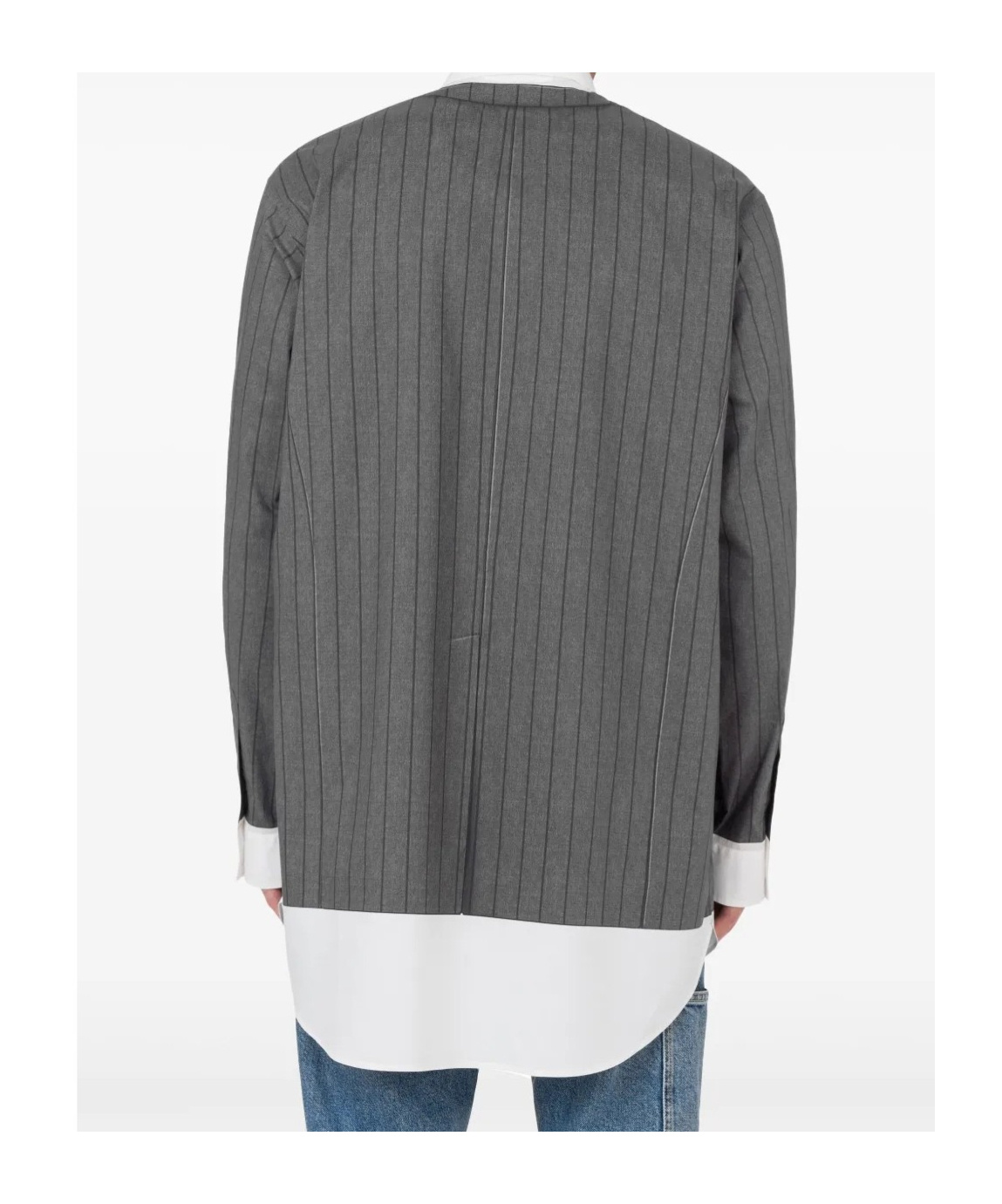 Moschino Striped Shirt In Gray
