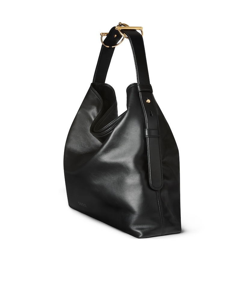 Gucci Beatrix Large Leather Shoulder Bag In Black