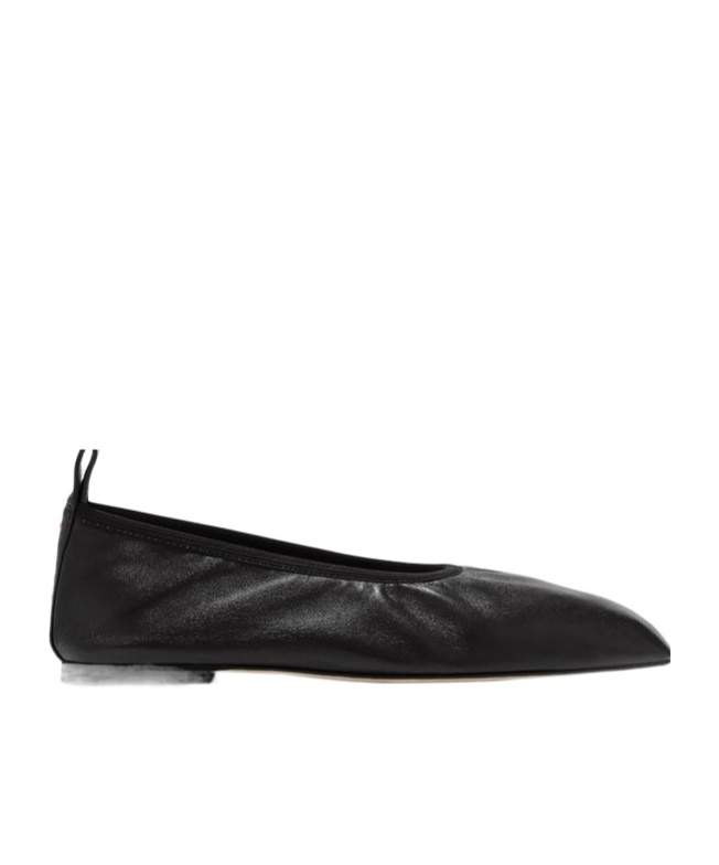 Aeyde Square Toe Flats In Black