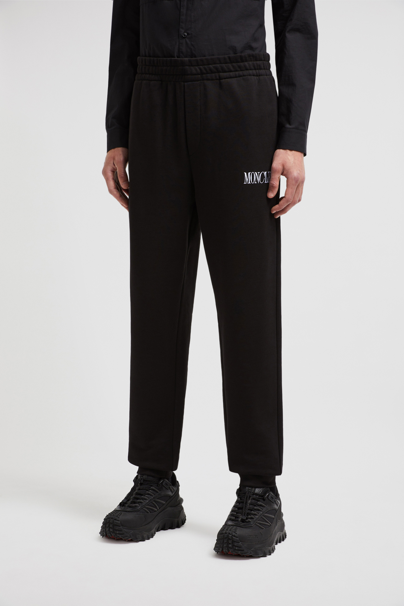 Moncler Embroidered Logo Cotton Track Pants, Men, Black, Size: Xxl In Black
