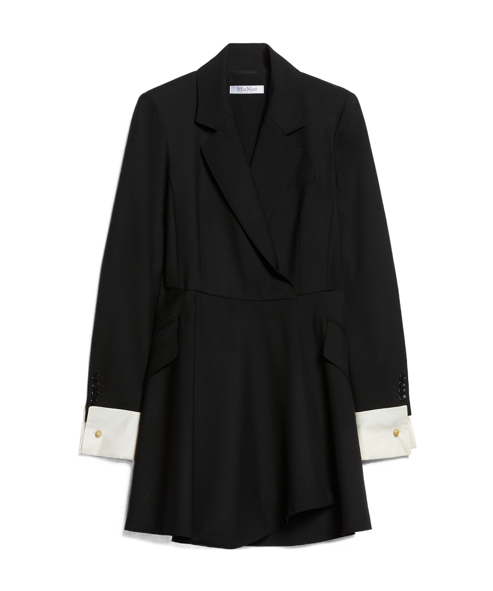 Max Mara Wool Shirt Dress In Black