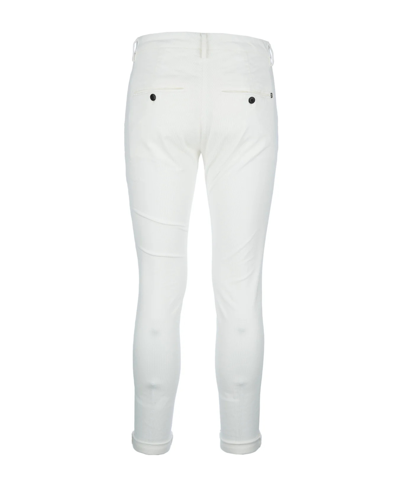 Dondup Belt Loop Casual Pants In White