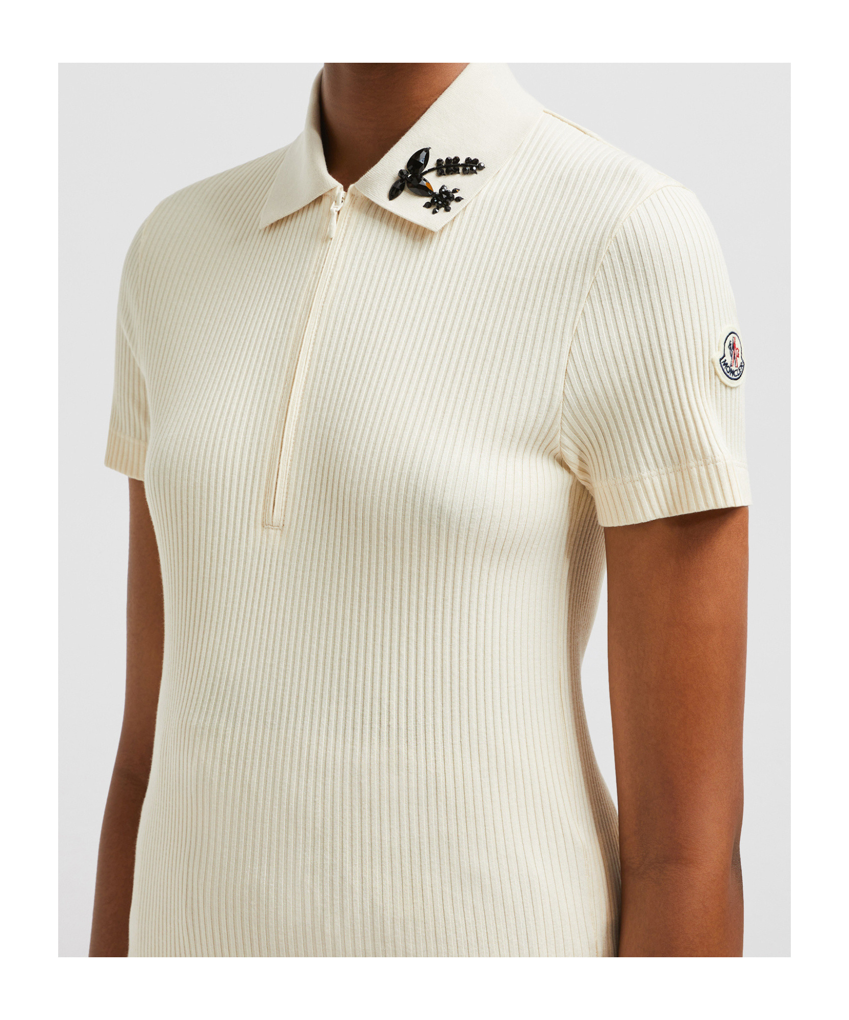Moncler Short-sleeved Polo Shirt In Nude