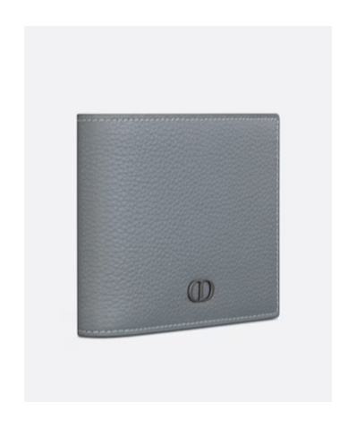 Dior Cd Icon Double Fold Wallet In Gray