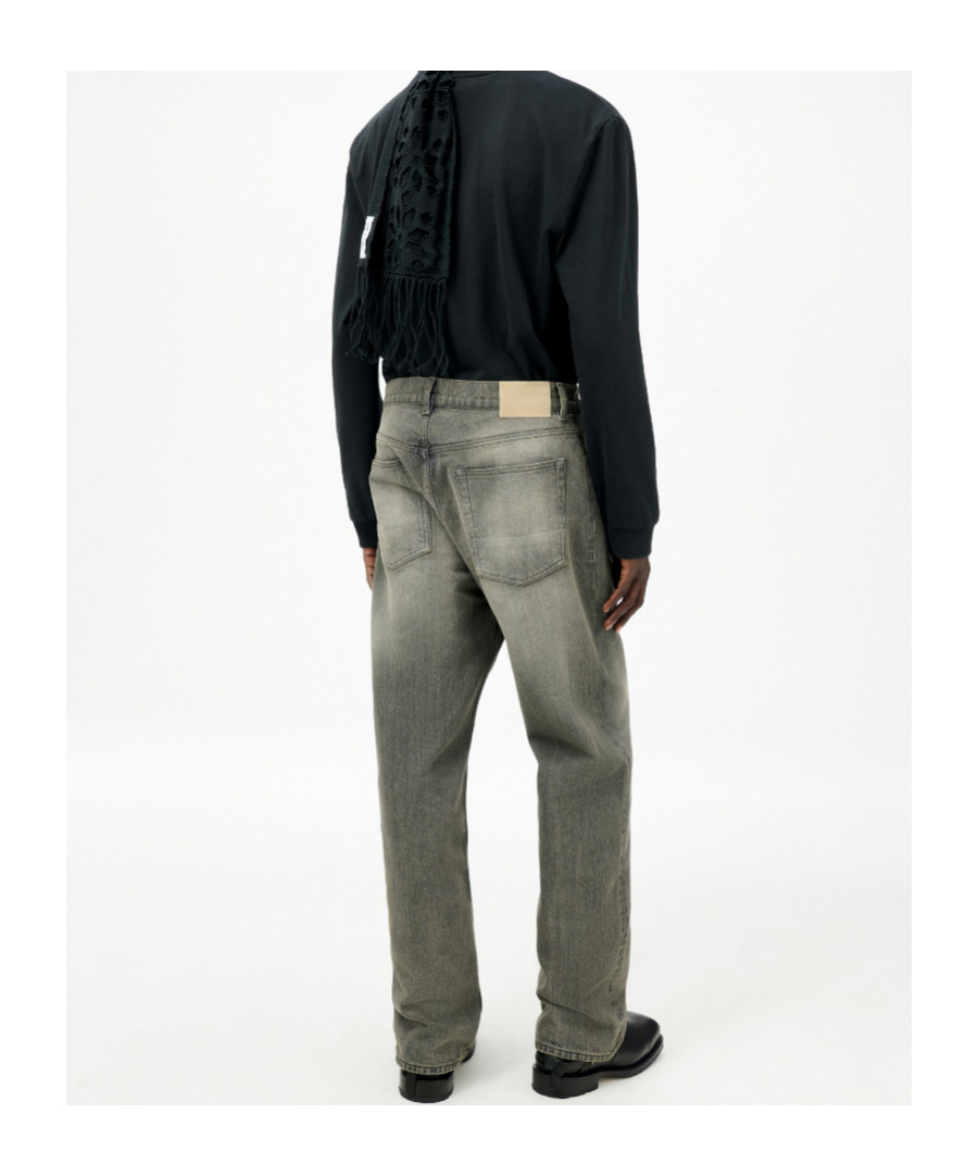 Our Legacy Third Cut Chain Twill Wide Straight Leg Jeans In Multi