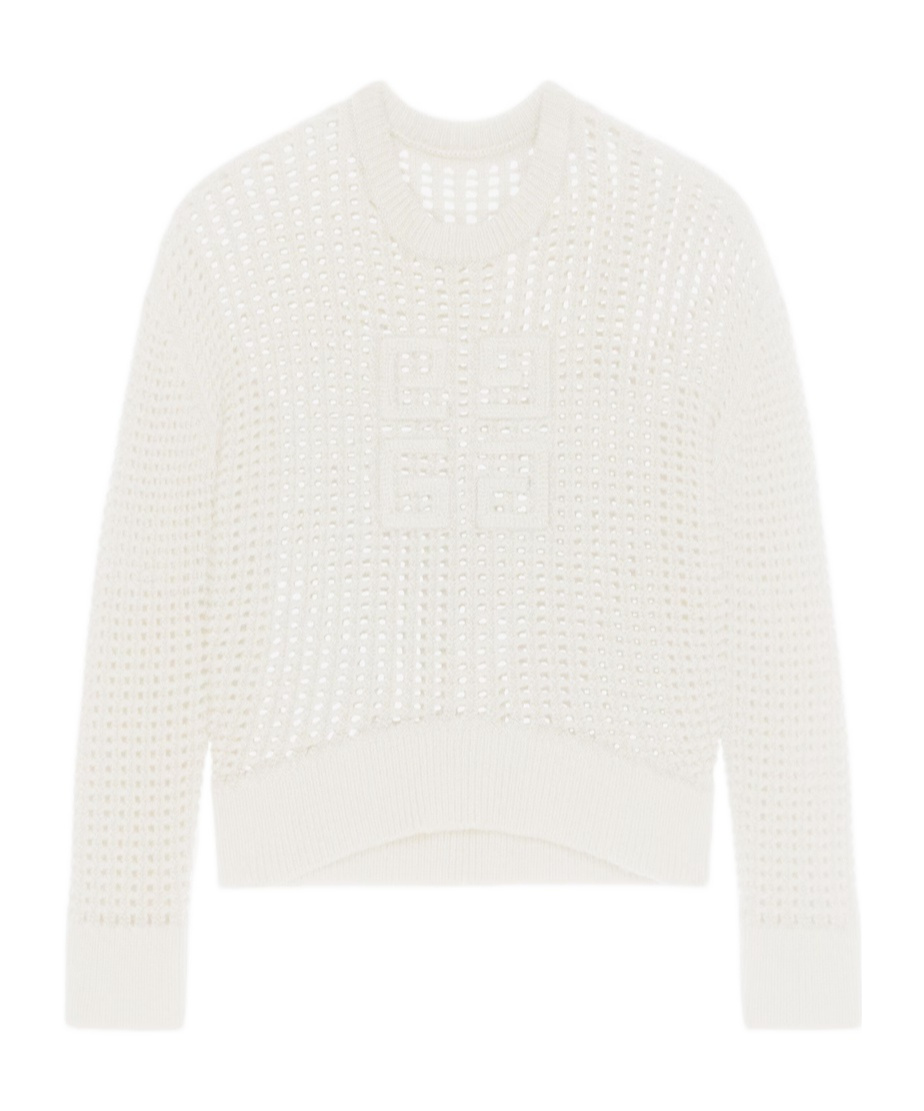 Givenchy 4g Sweater In Wool And Cashmere In White