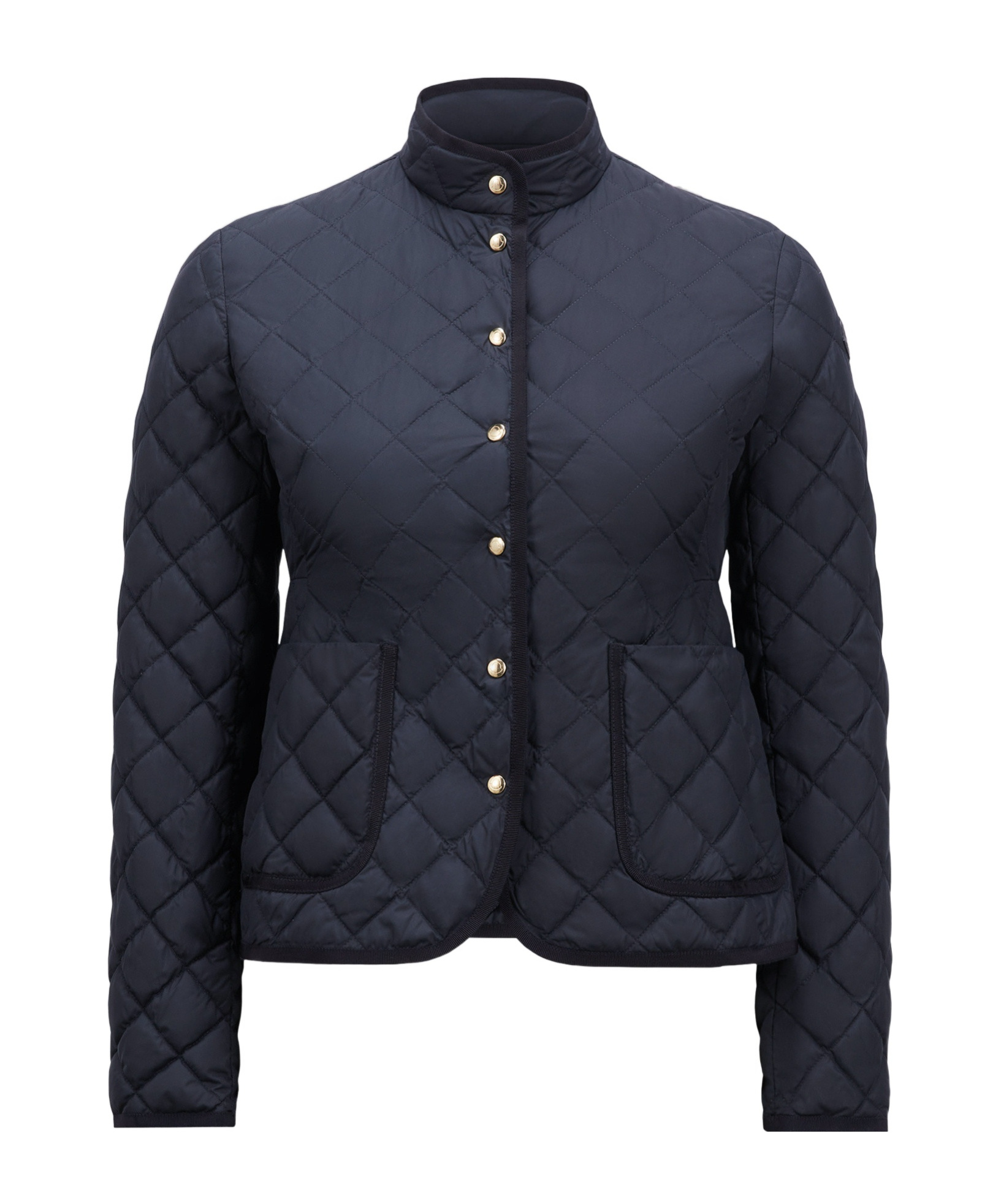 Moncler High-collar Long-sleeved Down Jacket In Blue