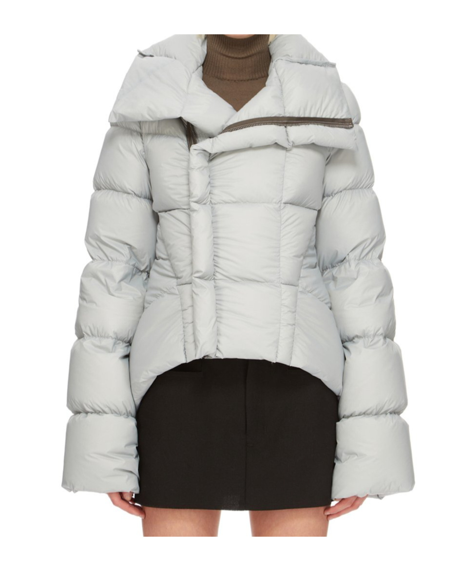 Rick Owens Blue Porterville Naska Down Jacket In Gray