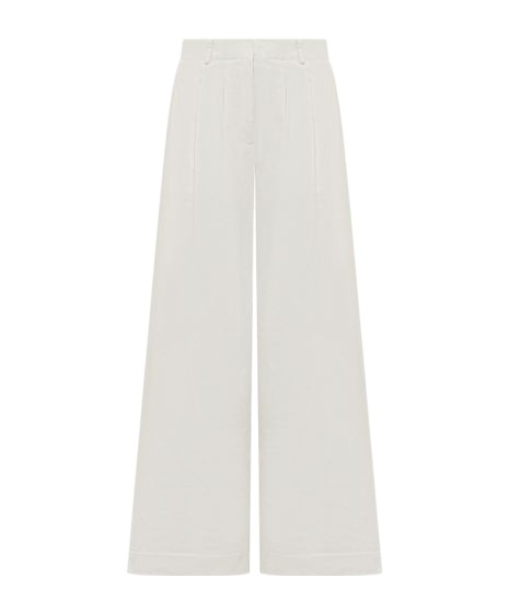 Palm Angels Gb Label Cuffed Trousers In White