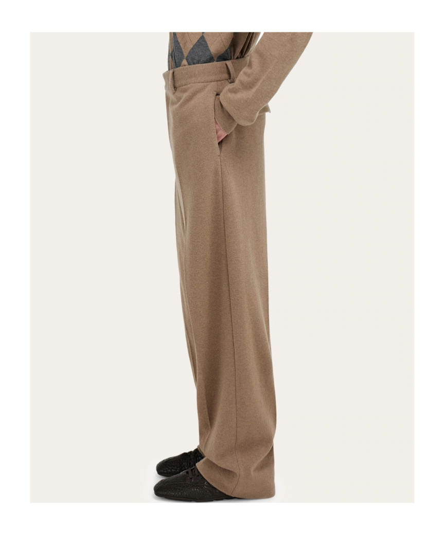 Ferragamo Wool Trousers In Brown
