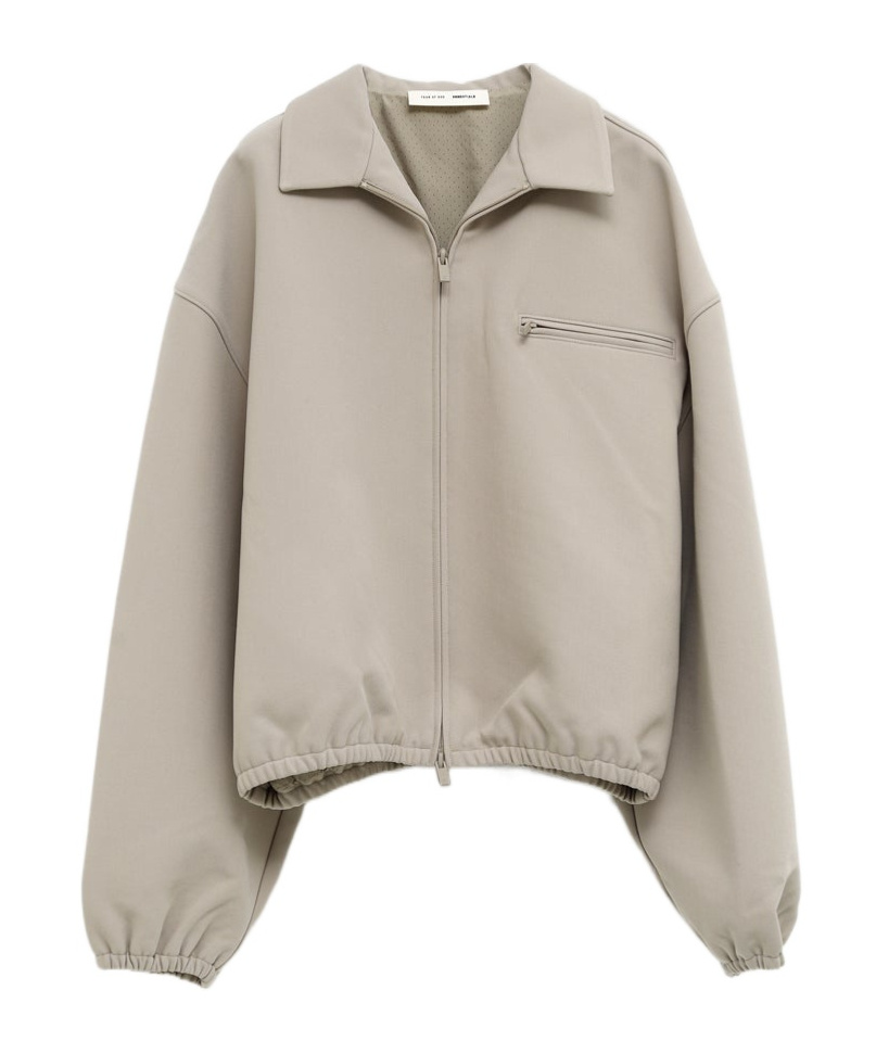 Essentials Emblem Patch Casual Jacket In Gray