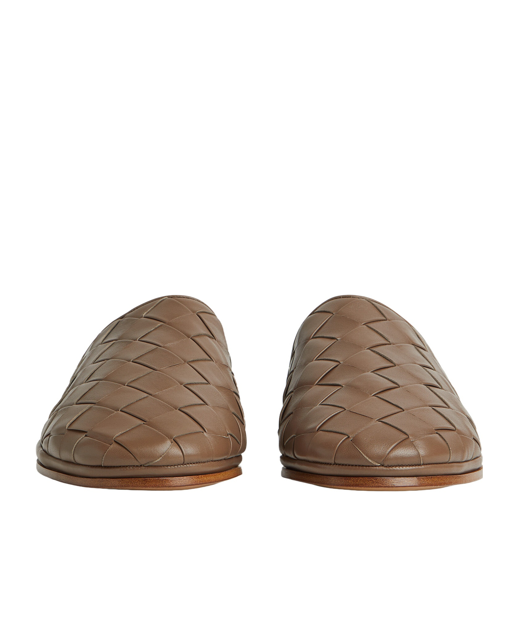 Bottega Veneta Woven Lambskin Leather Slip-on Mules In Brown