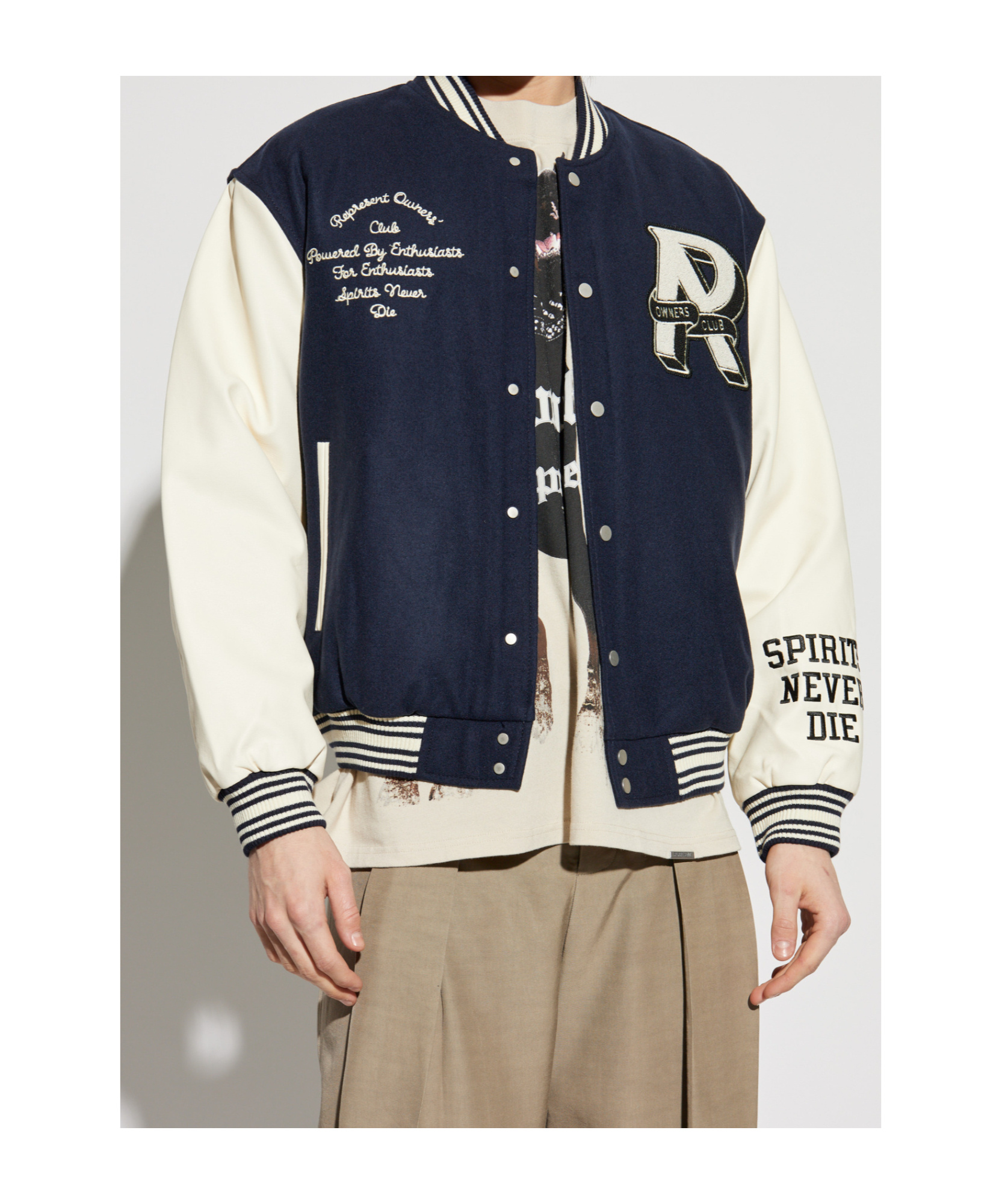 Represent Owners Club Varsity Jacket In Black