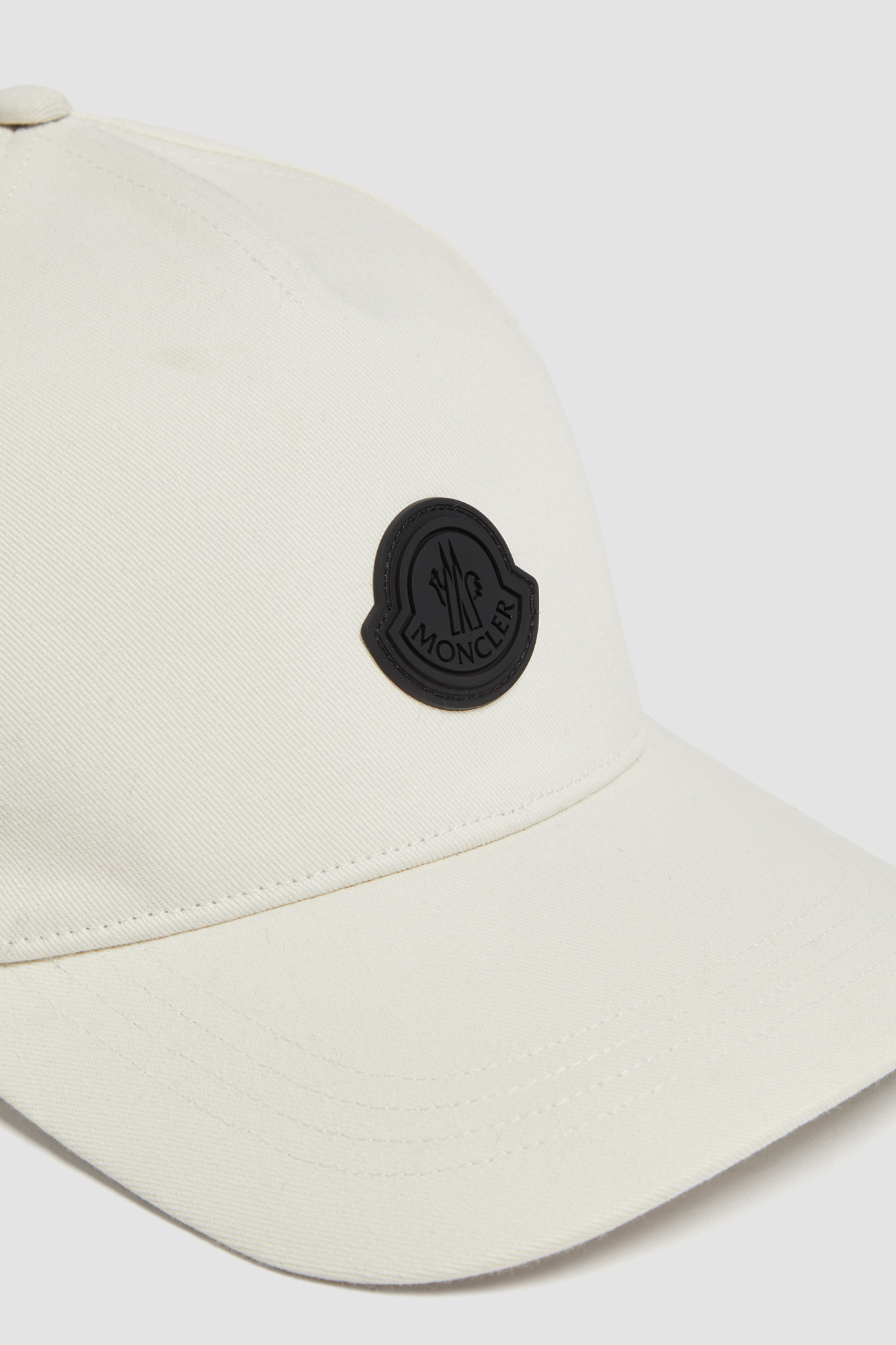 Moncler Logo Patch Curved Peak Cap In White
