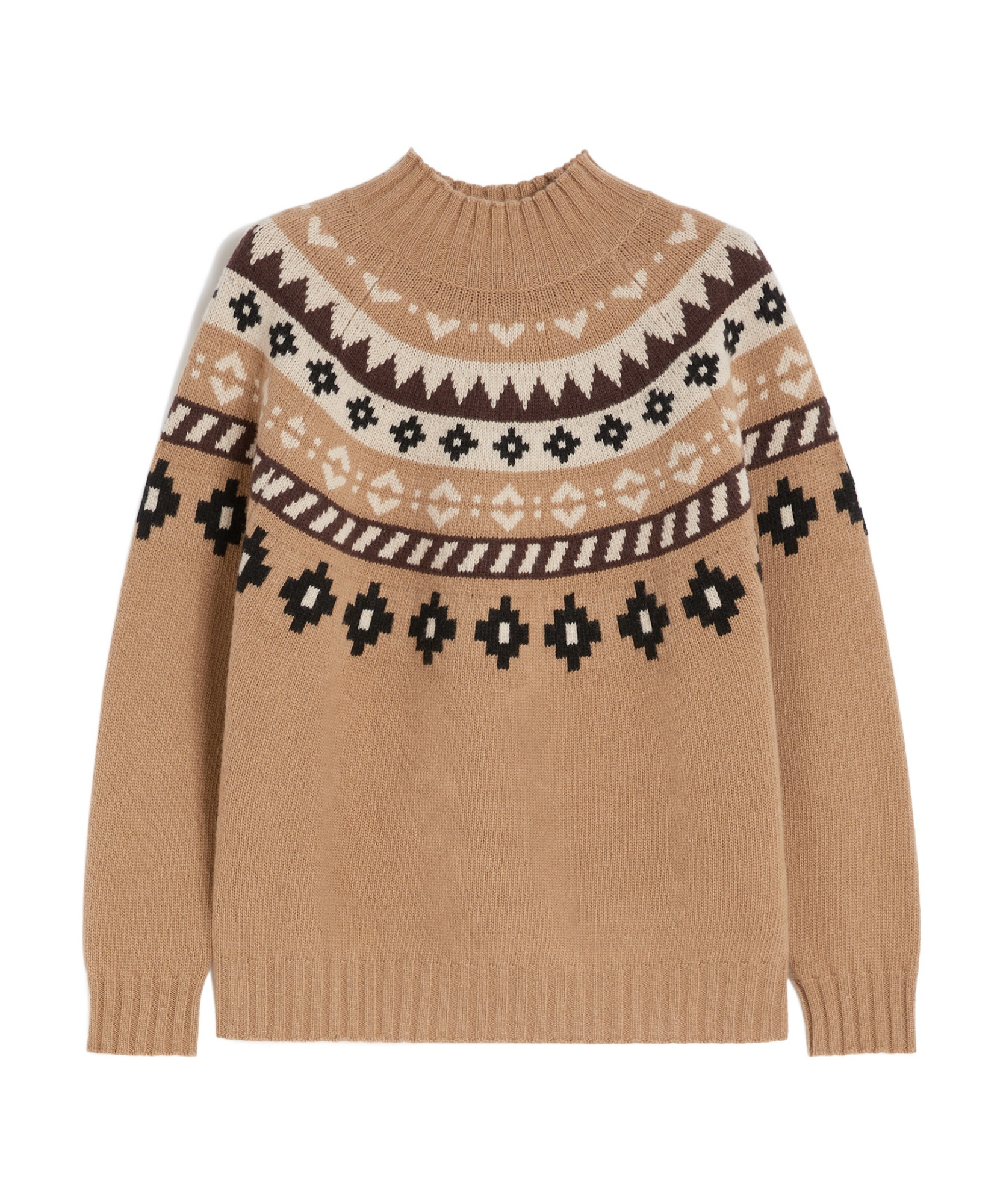 Weekend Max Mara Wool Jacquard Jumper In Brown