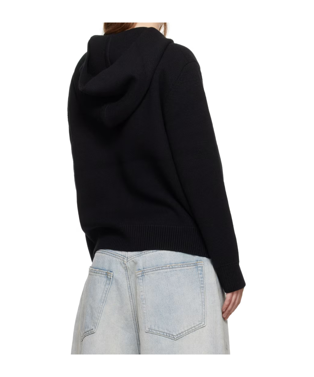 We11 Done Logo Embroidery Hooded Hooded Hoodie In Black