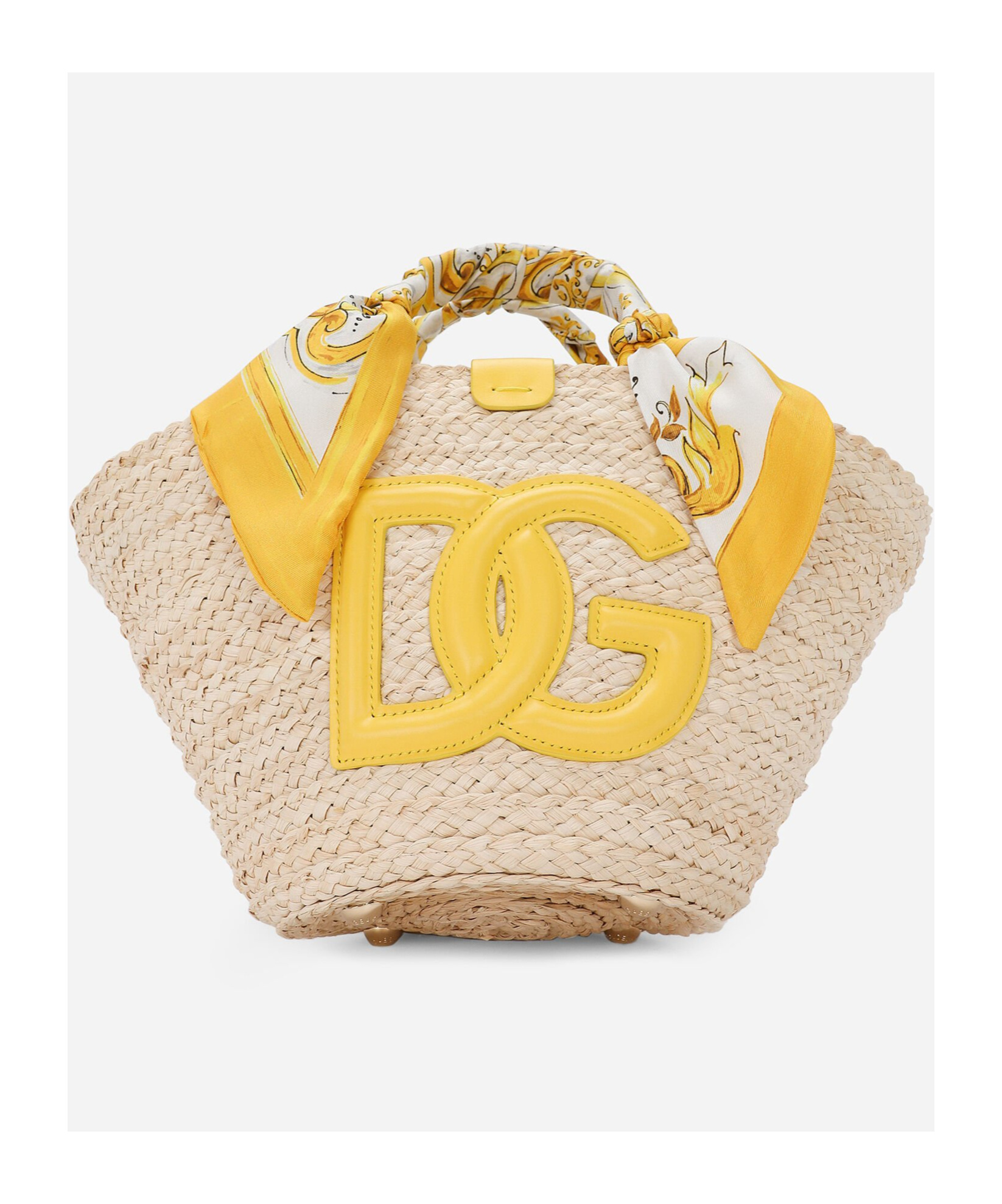 Shop Dolce & Gabbana Small Kendra Straw Tote Bag In Nude