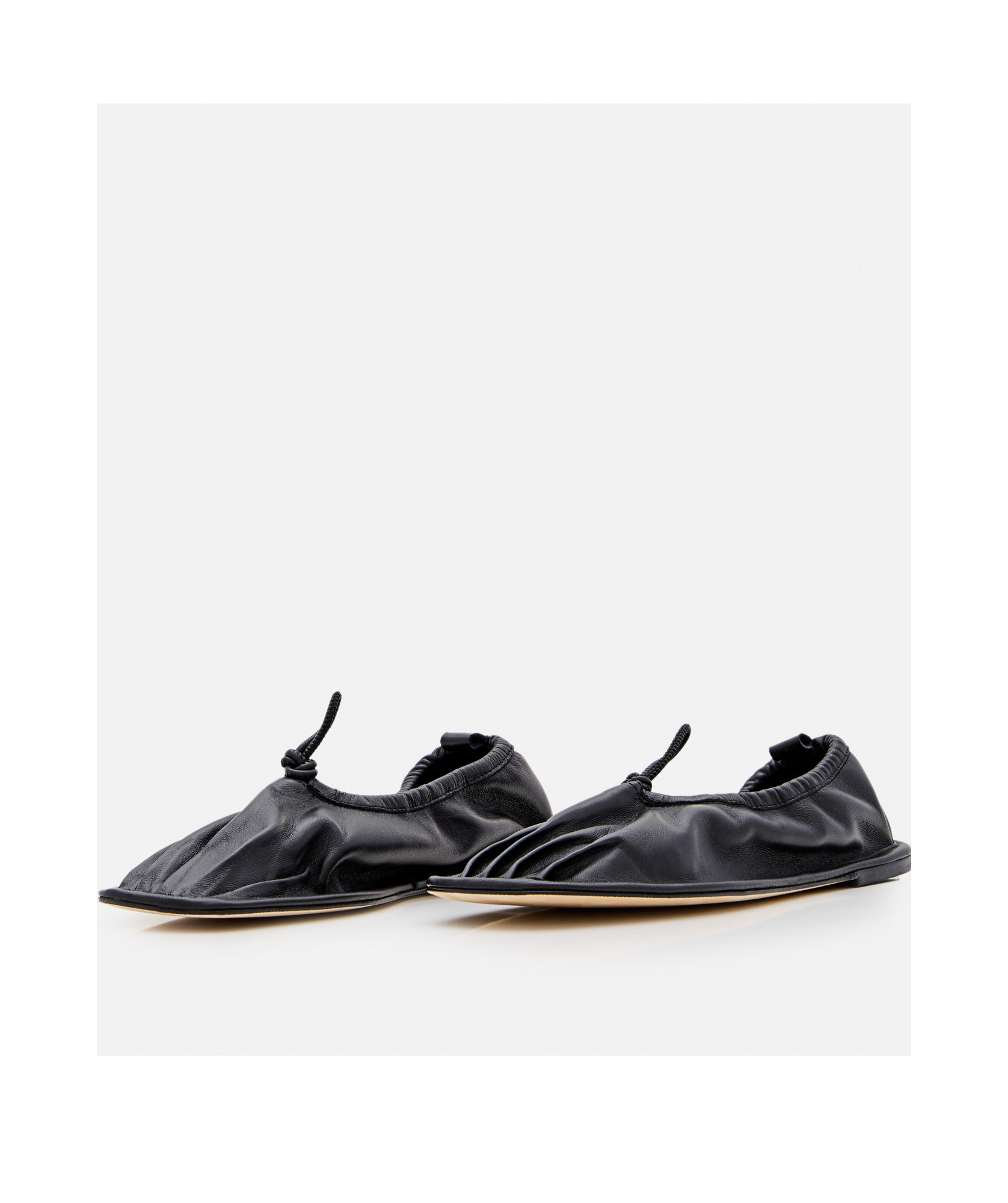 Hereu Puntera Soft Leather Ballet Flats In Black