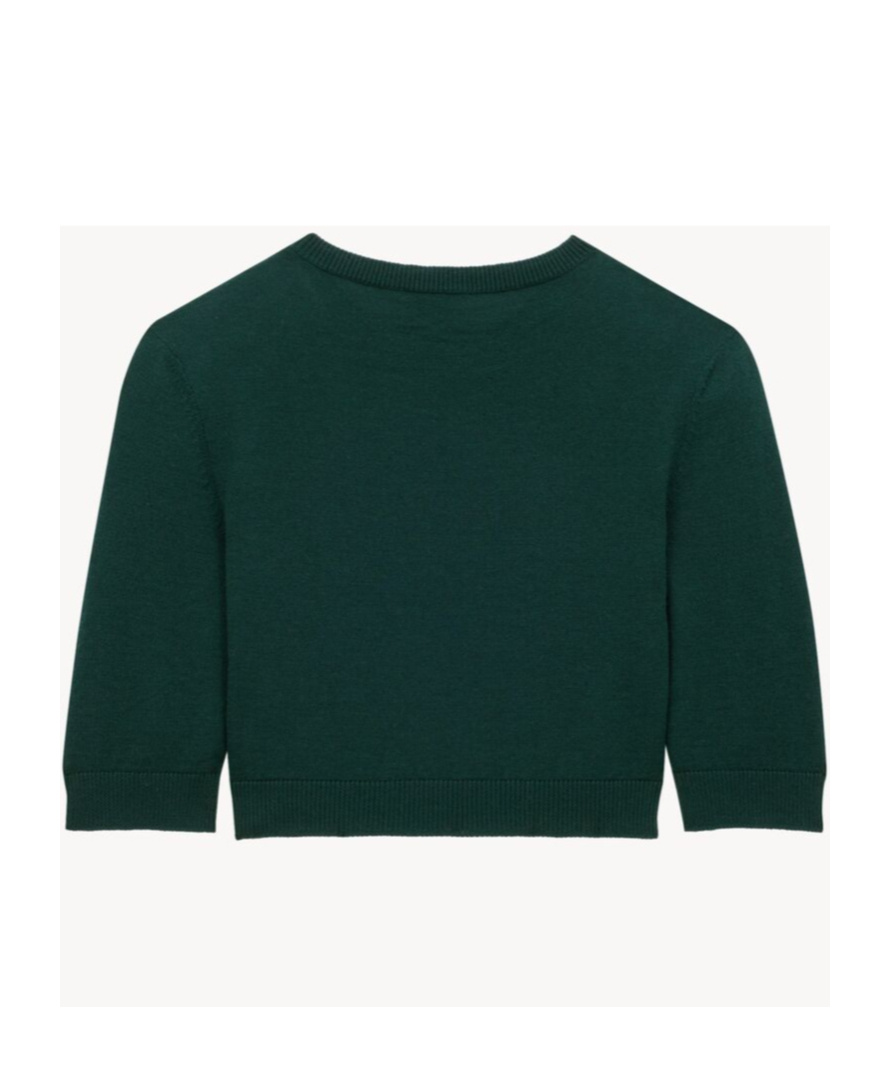 Saint Laurent Round-neck Wool Sweater In Green