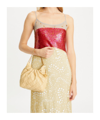 Shop Tory Burch Fleming Mini Hobo Bag In Nude