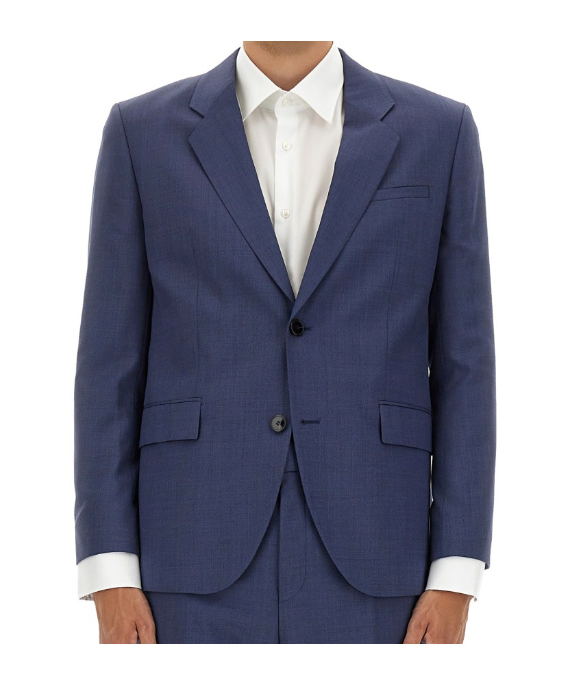 Hugo Boss Long-sleeved Suit Jacket In Blue