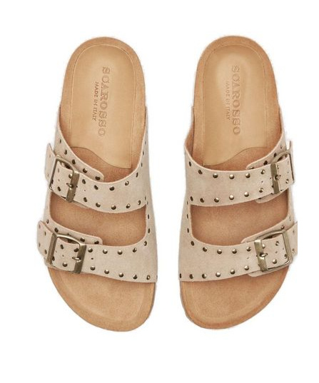 Scarosso Delilah Stud-embellished Slip-on Sandals In Multi