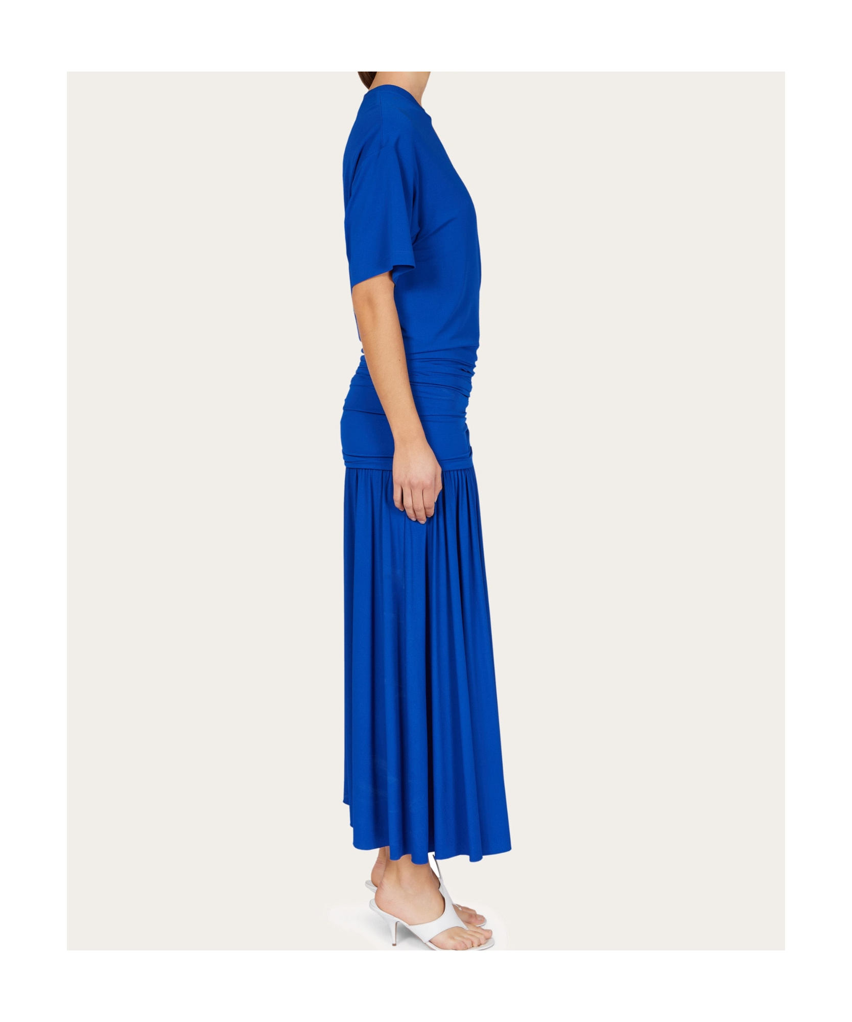 Ferragamo Asymmetric Jersey Midi Dress