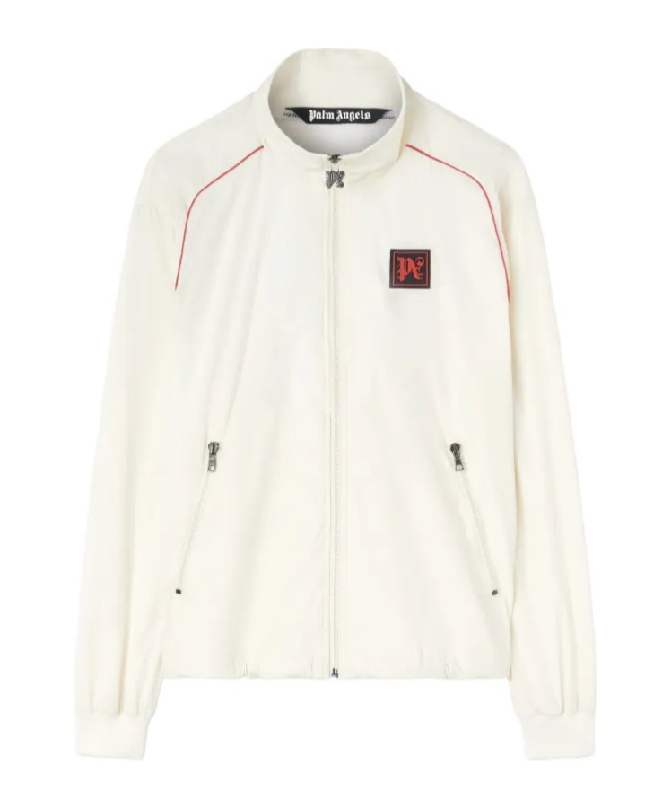 Palm Angels Logo-embroidered Bomber Jacket In White