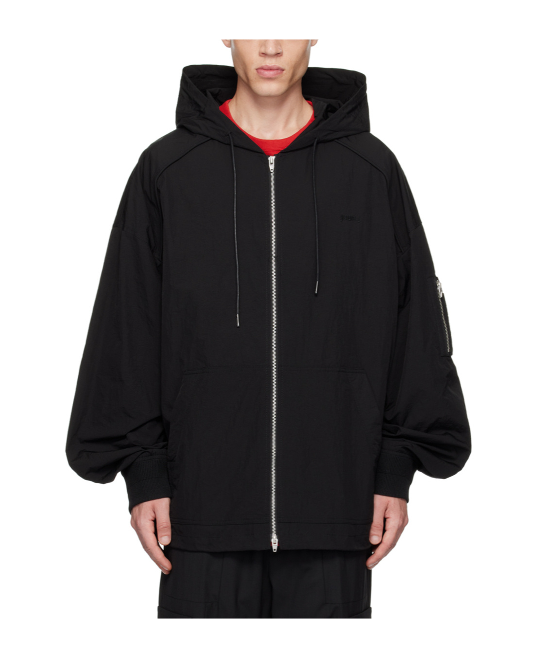 Juunj Black Puckering Track Jacket In Black