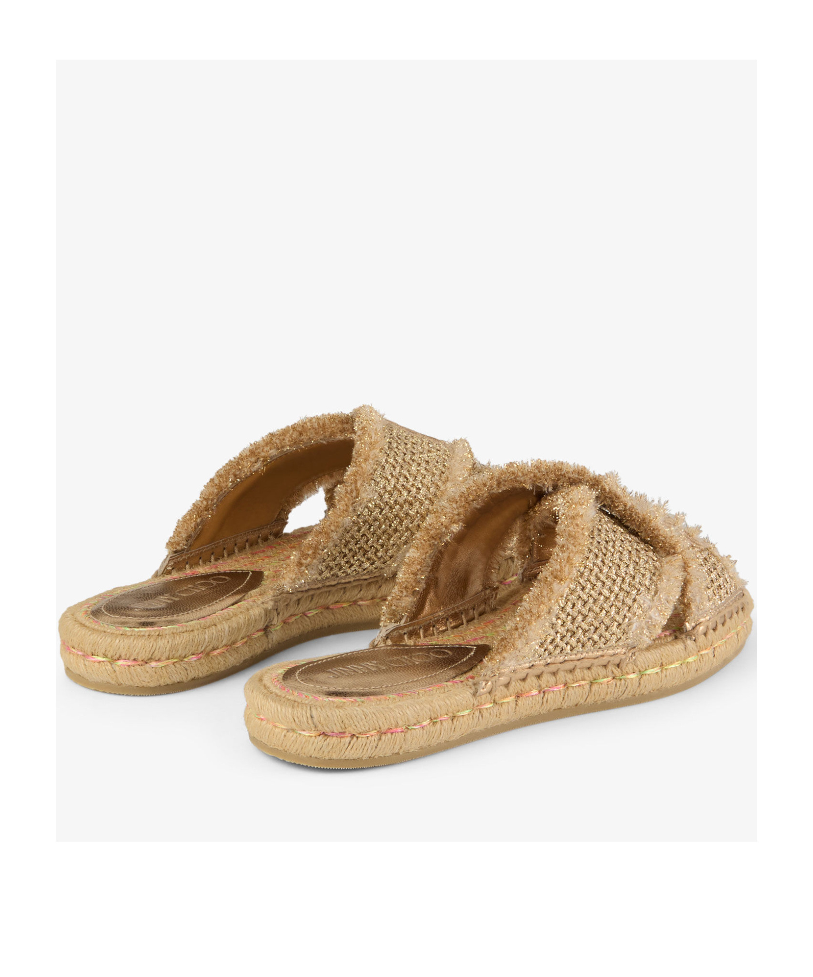 Jimmy Choo Aciel Woven Flat Sandals In Golden