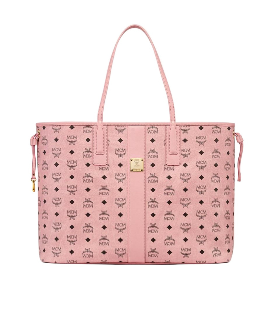 Mcm Monogram Printed Top Handle Bag In Pink