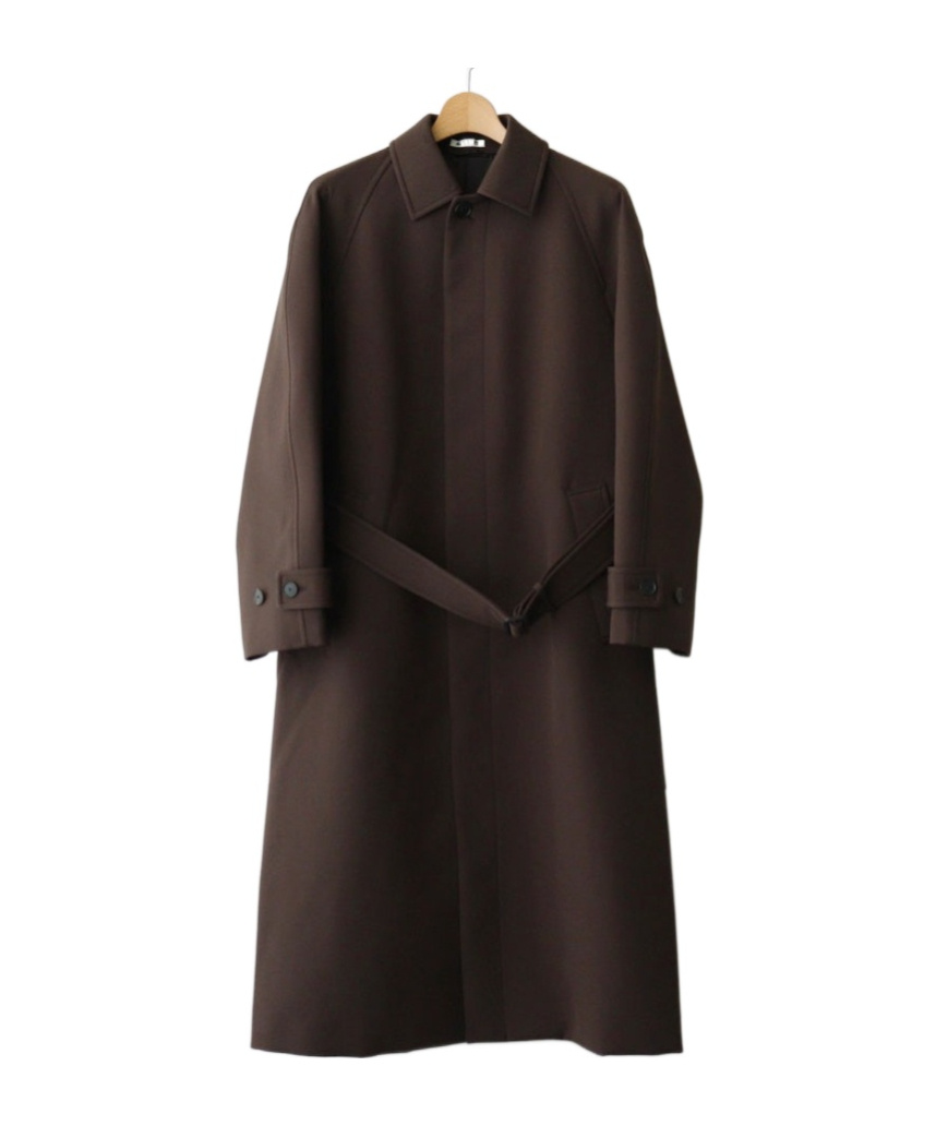 Auralee Belted Coat In Brown