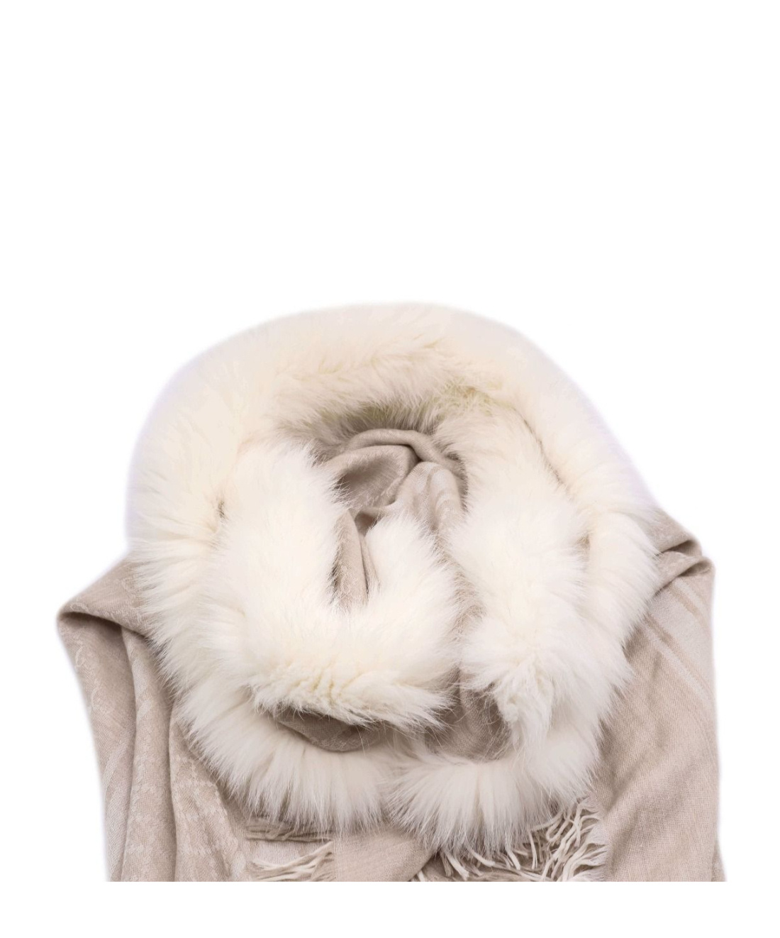 Gucci Shawl Scarf With Rough Edges In Nude