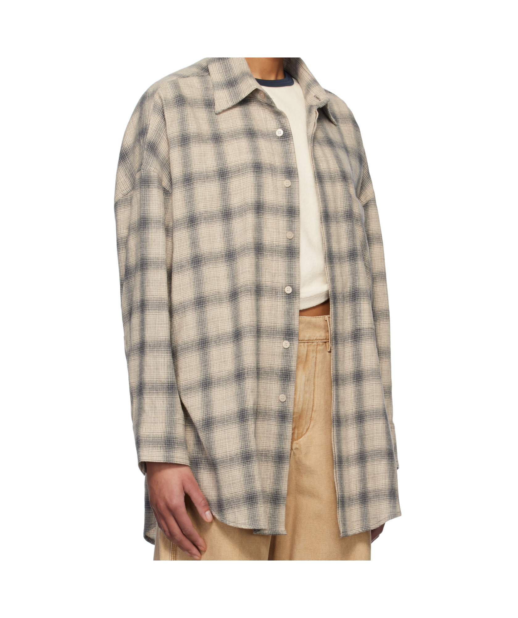 We11 Done Plaid Shirt In Nude