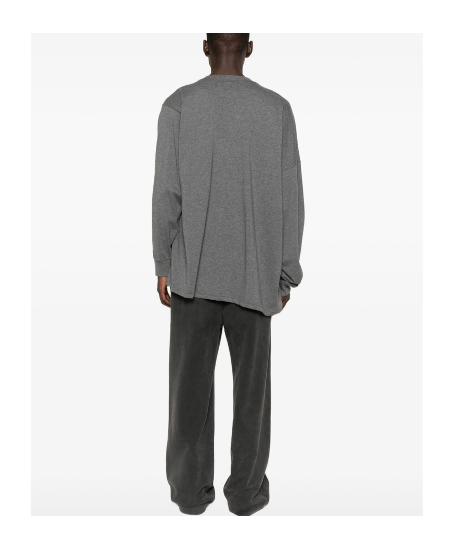Magliano Broken-heart Print Long-sleeved T-shirt In Gray