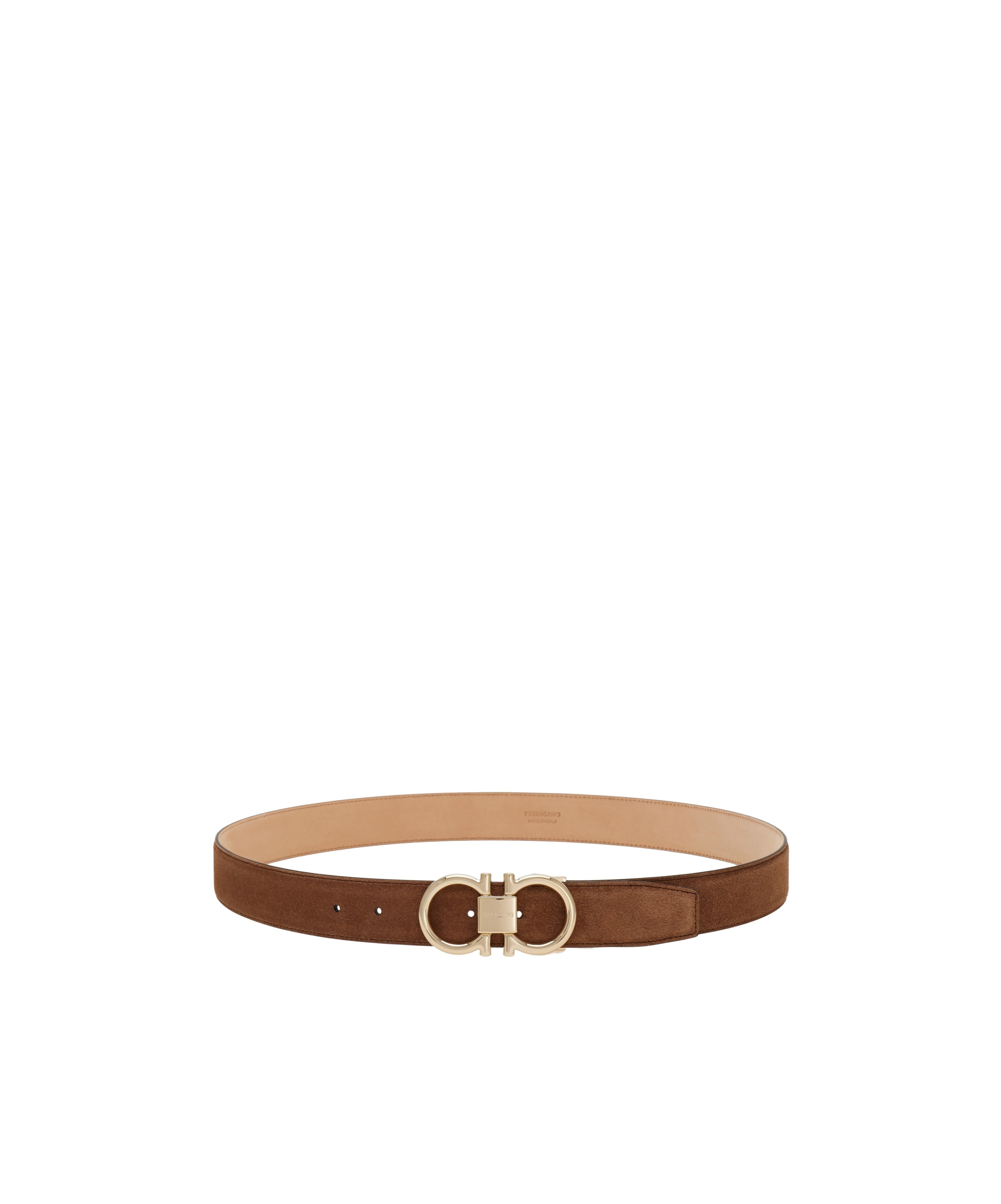 Ferragamo Gancini-buckle Leather Belt In Brown