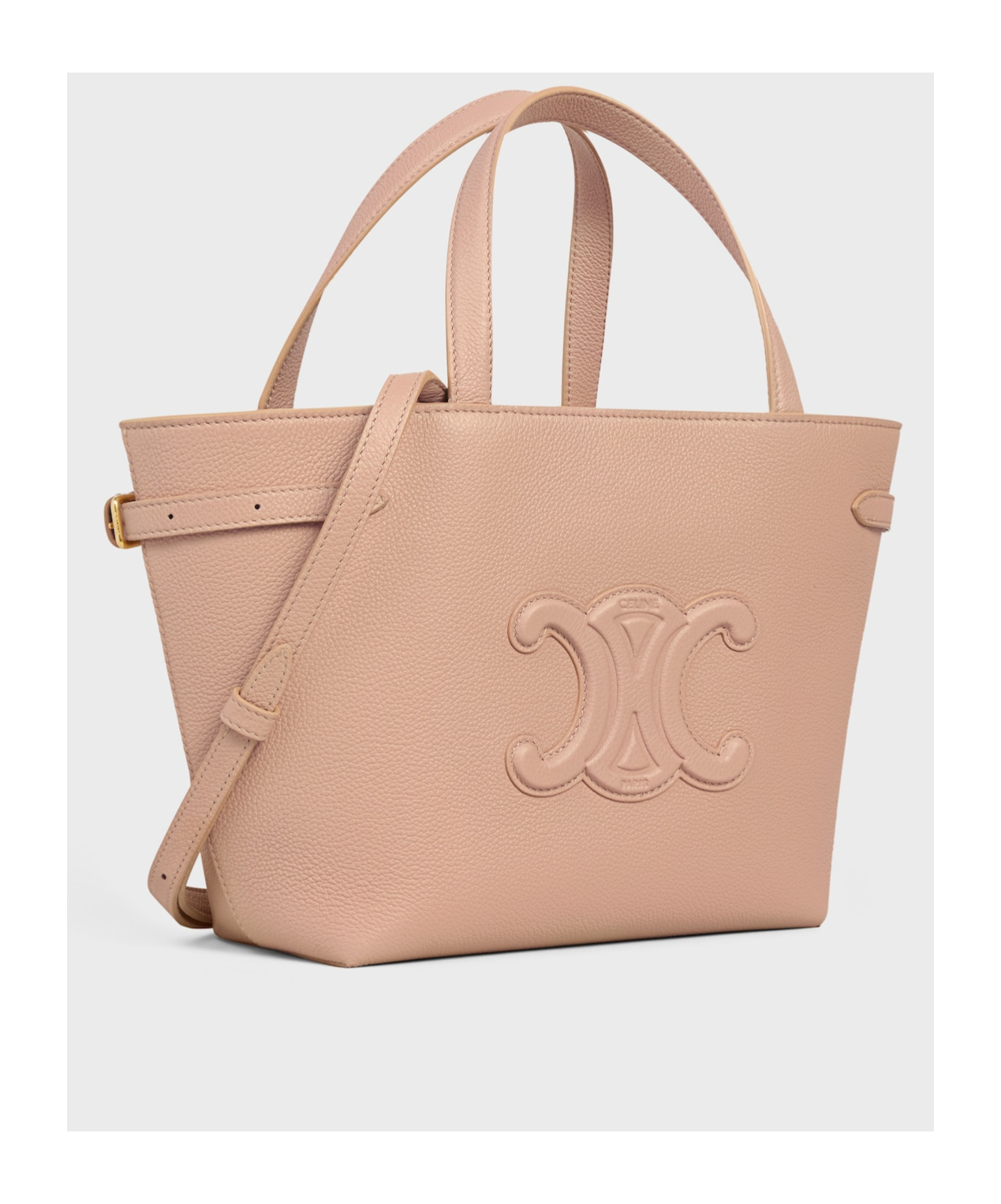 Celine Mini Cabas Anais Cuir Triomphe In Grained Calfskin In Nude