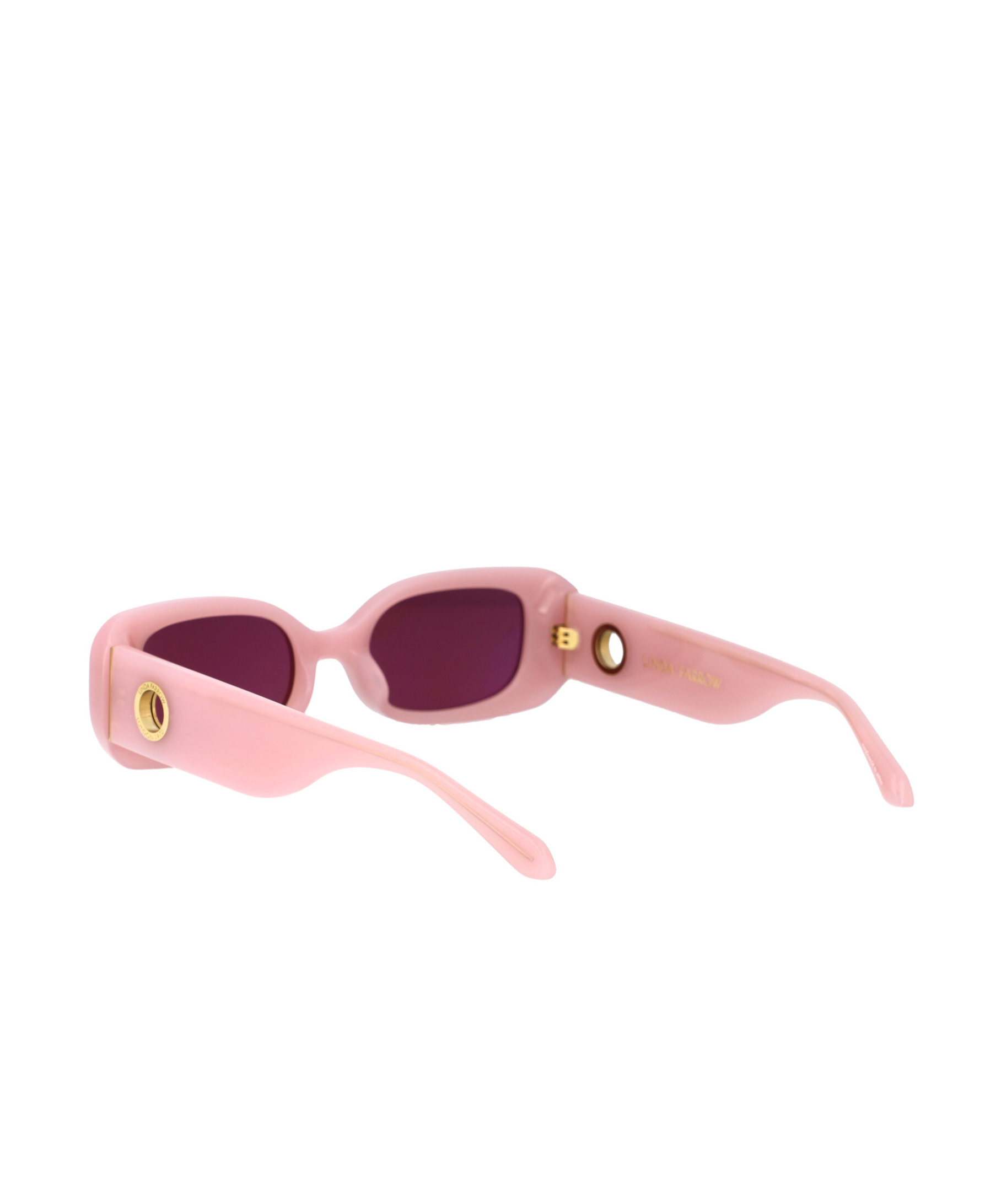 Linda Farrow Rectangular Frame Sunglasses In Pink