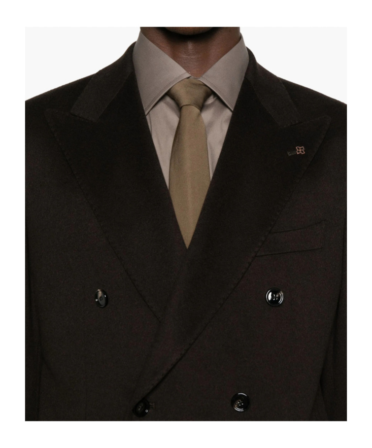 Tagliatore Long-sleeved Suit Jacket In Brown