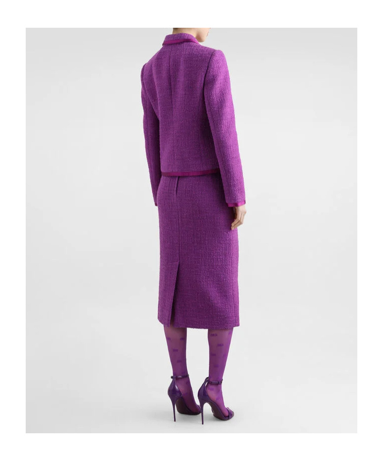 Dolce & Gabbana Rachel Tweed Jacket In Purple
