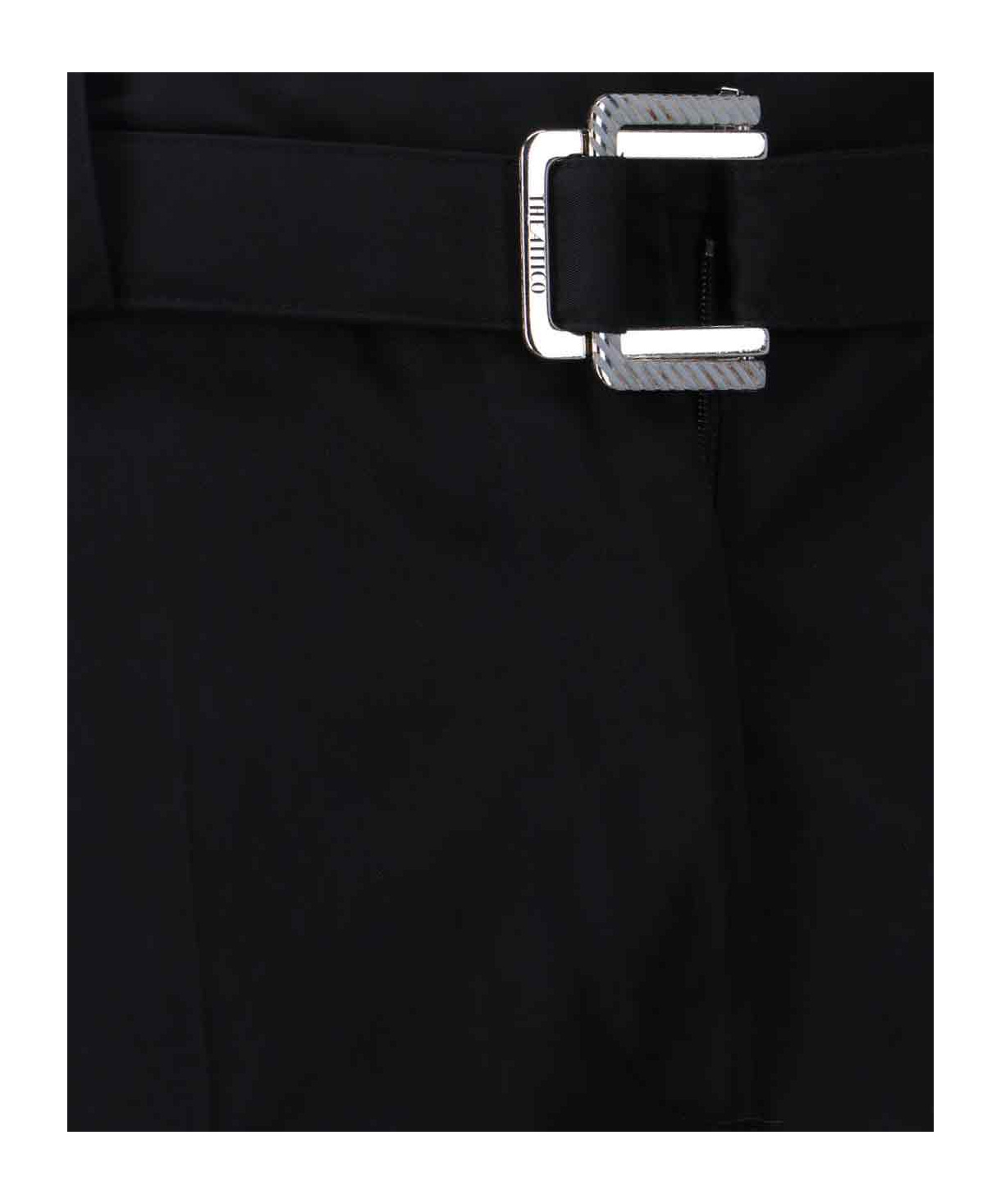 Attico Nylon Trousers Adjustable Cuffs Cargo Pockets In Black