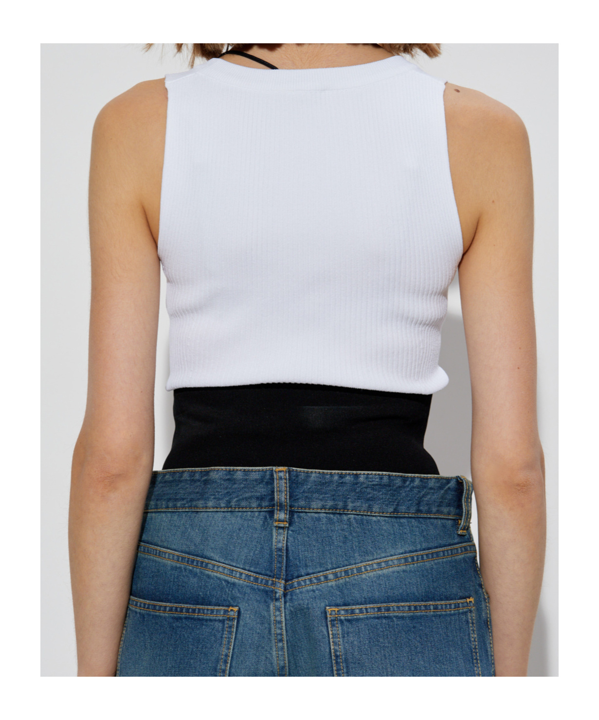 Alaïa Sleeveless Tank Bodysuit In White