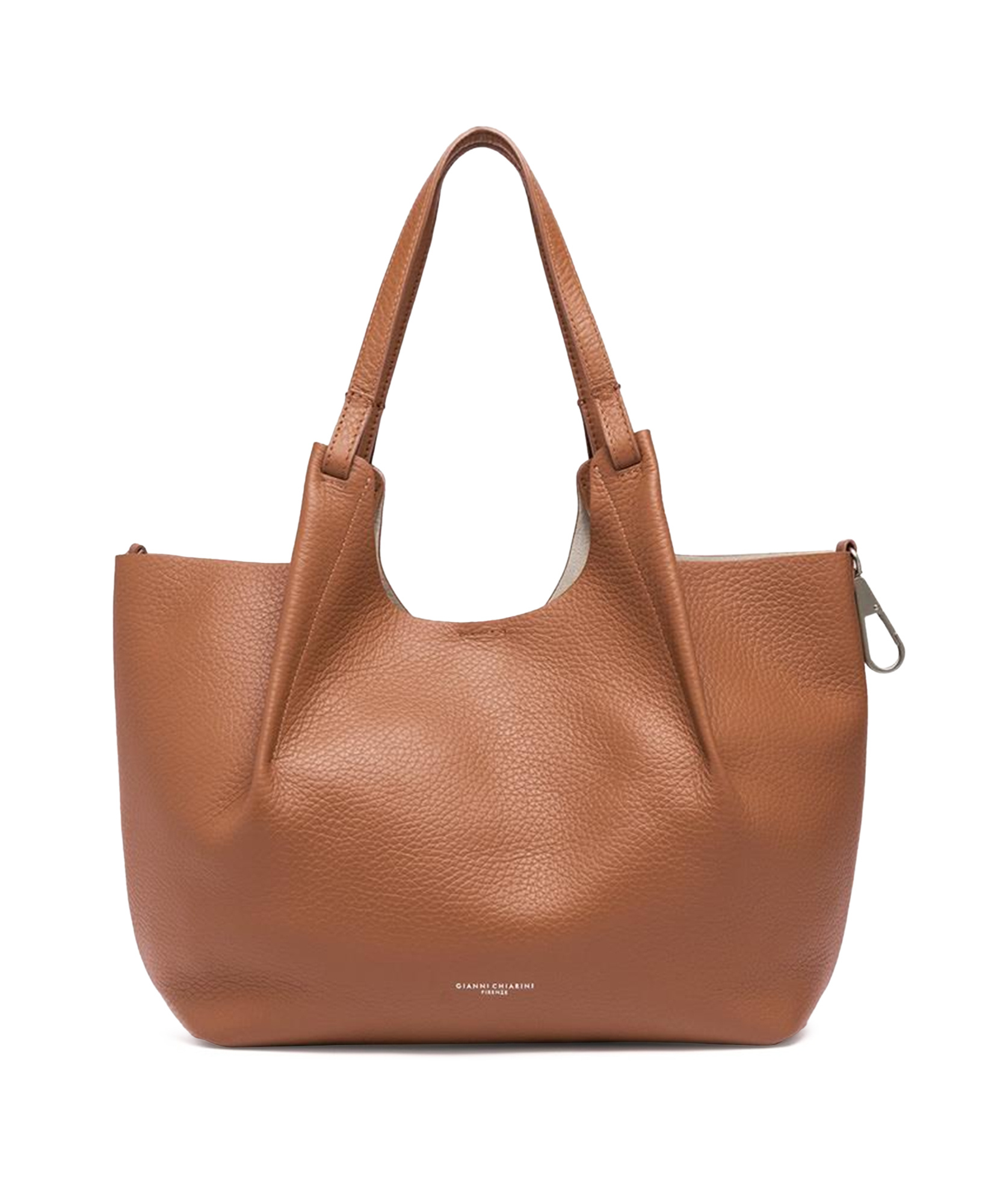 Gianni Chiarini Dua Bag In Brown Double Grain Maxi Leather In Brown
