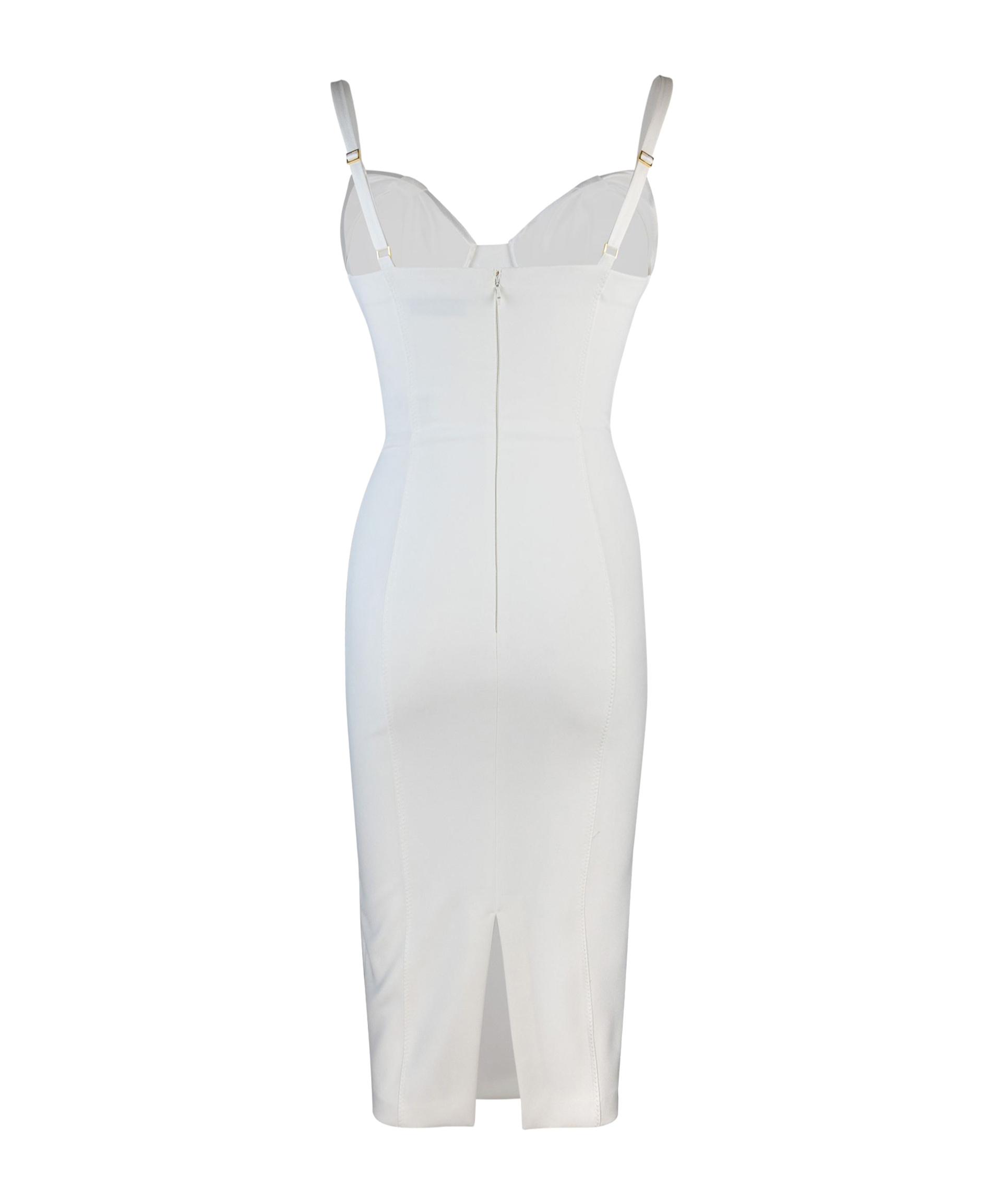 Elisabetta Franchi Bustier Midi Dress In White