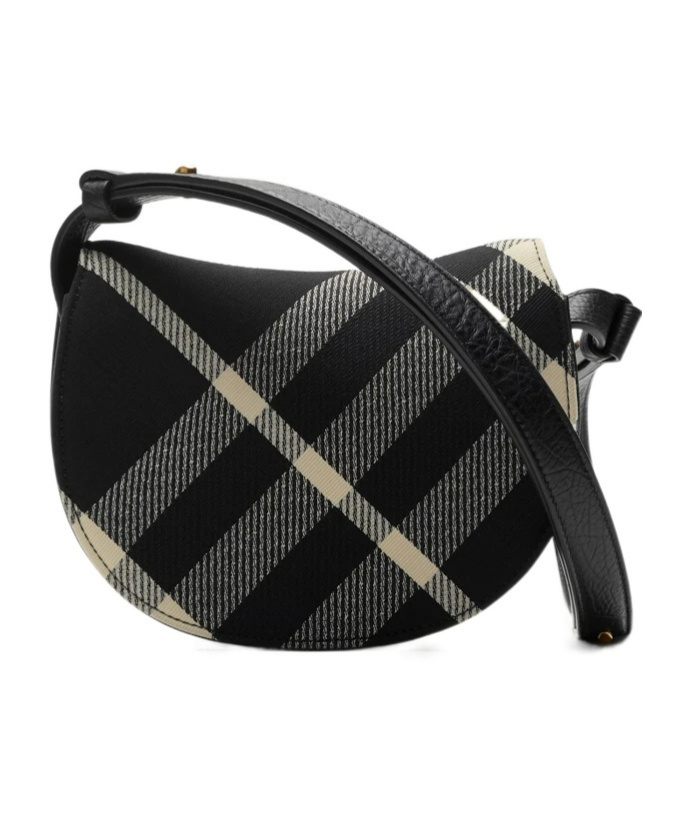Burberry Rocking Horse Medium Check Crossbody Bag In Black