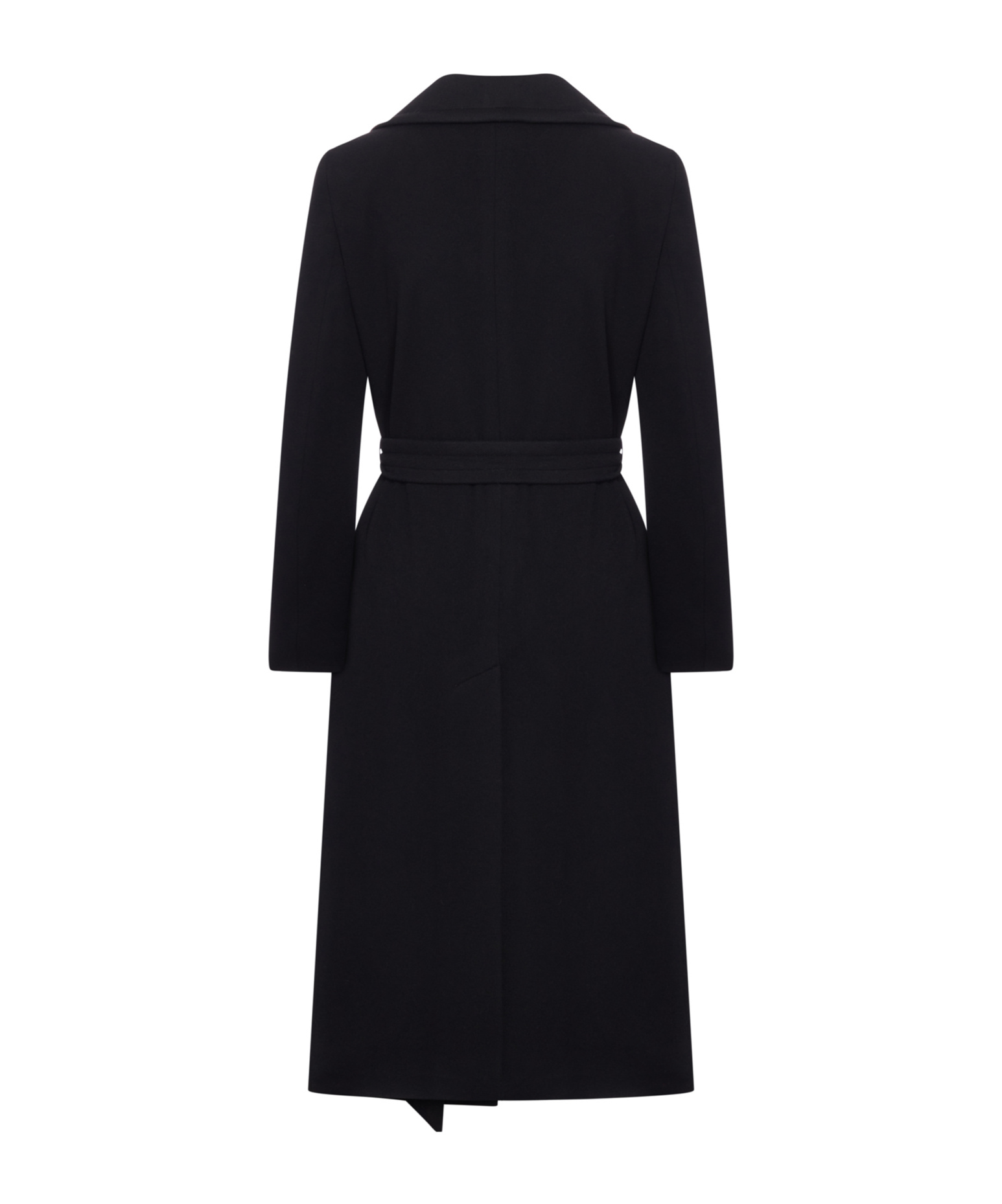 Tagliatore Belted Wool Coat In Black