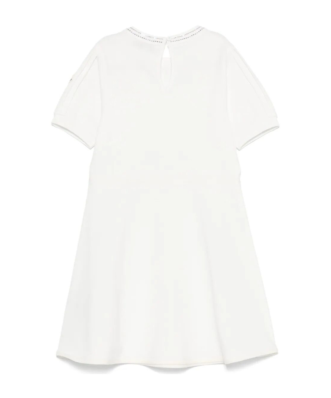 Moncler Round Neck Short Sleeve Dress In White