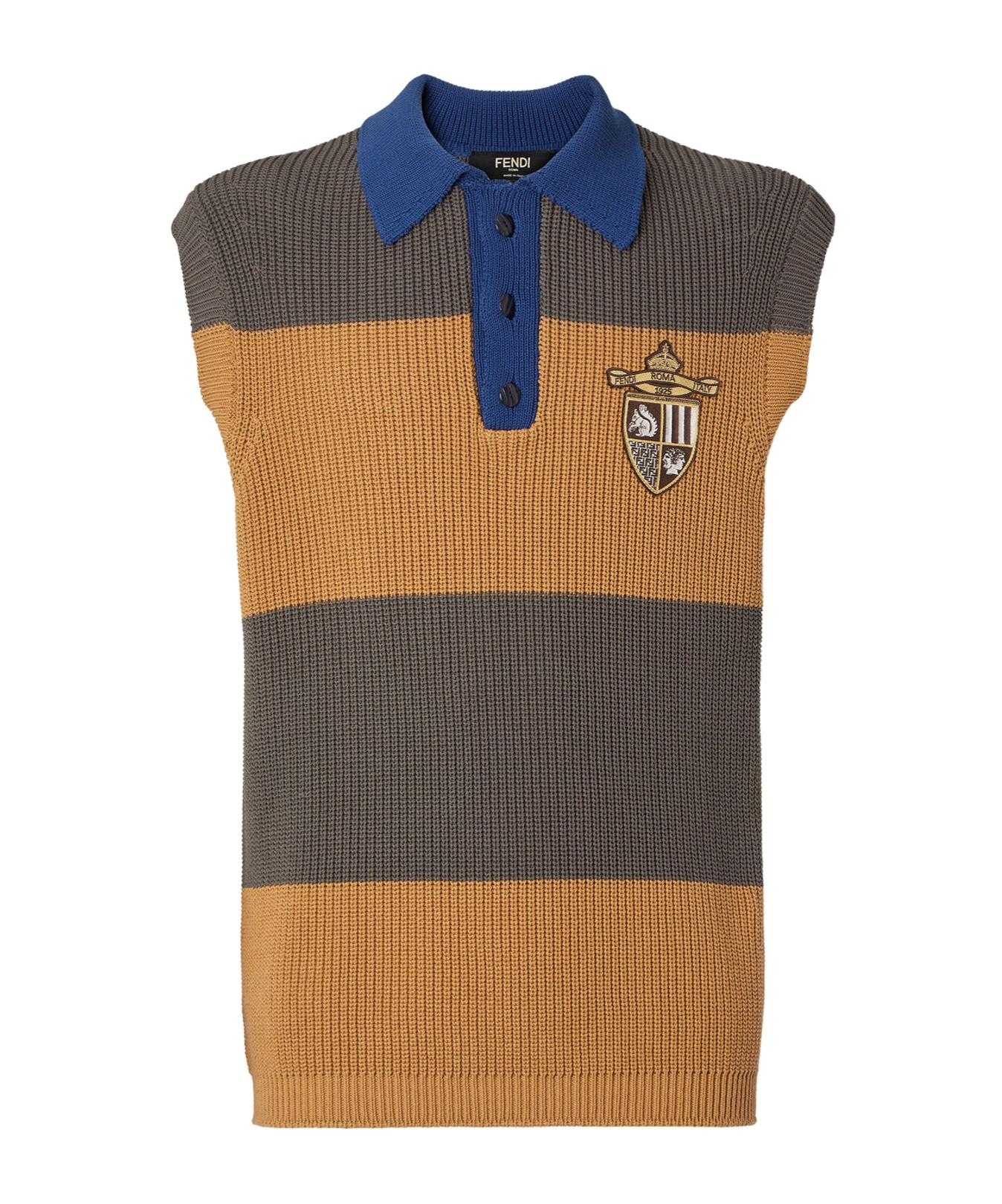 Fendi Cotton Polo Shirt In Brown
